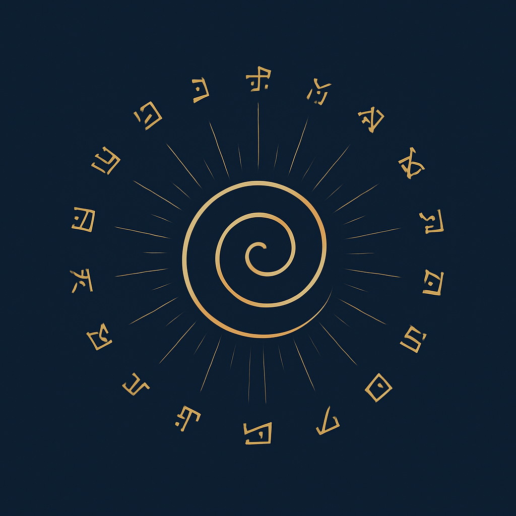 A circle of glyphs.